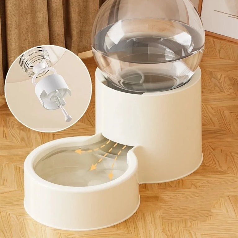 Large Capacity Automatic Pet Feeder Neck Protection Leakproof Water Dispenser Visual Window Cat Bowl