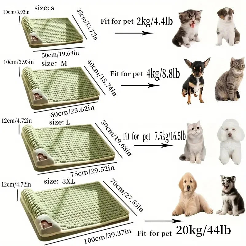 Winter Dog Bed Mattress Removable Washable Large Pet Sleeping Mat