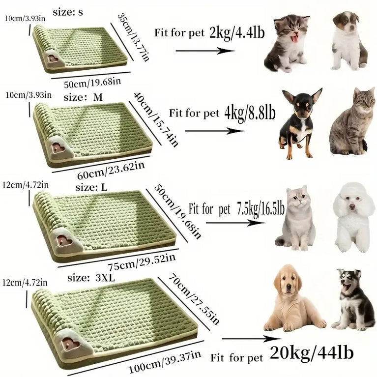 Winter Dog Bed Mattress Removable Washable Large Pet Sleeping Mat
