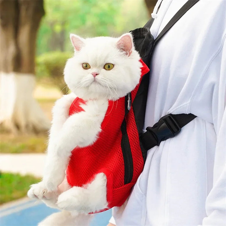 Portable Pet Mesh Backpack | Dual-Shoulder Outdoor Travel Carrier