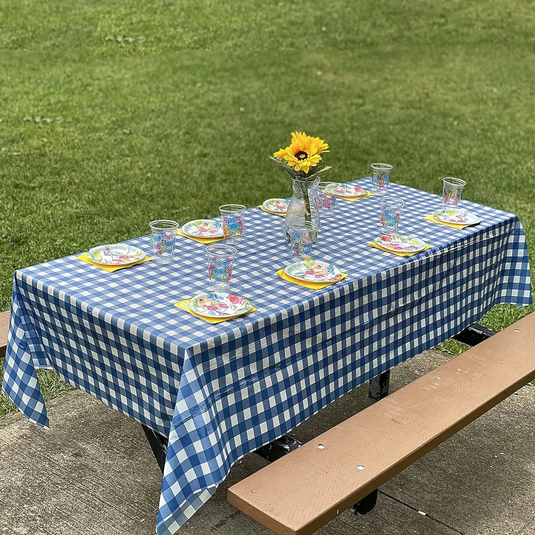 Waterproof Disposable Lattice Party Tablecloth for Rectangle Tables
