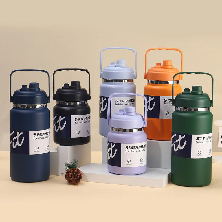 Large Steel Vacuum Insulated Water Tumbler 2000/2500ml Leakproof