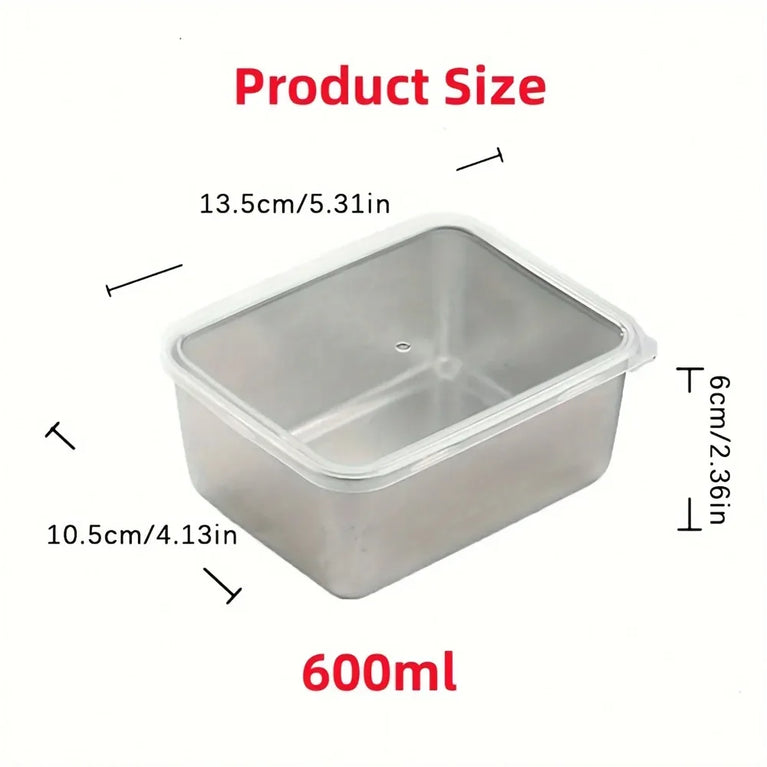 6-Piece Stainless Steel Food Containers with Lids Stackable Set