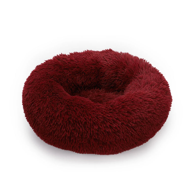 Donut Dog Bed Plush Basket Fluffy Medium Small Washable Warm Round Puppy Bed Mat