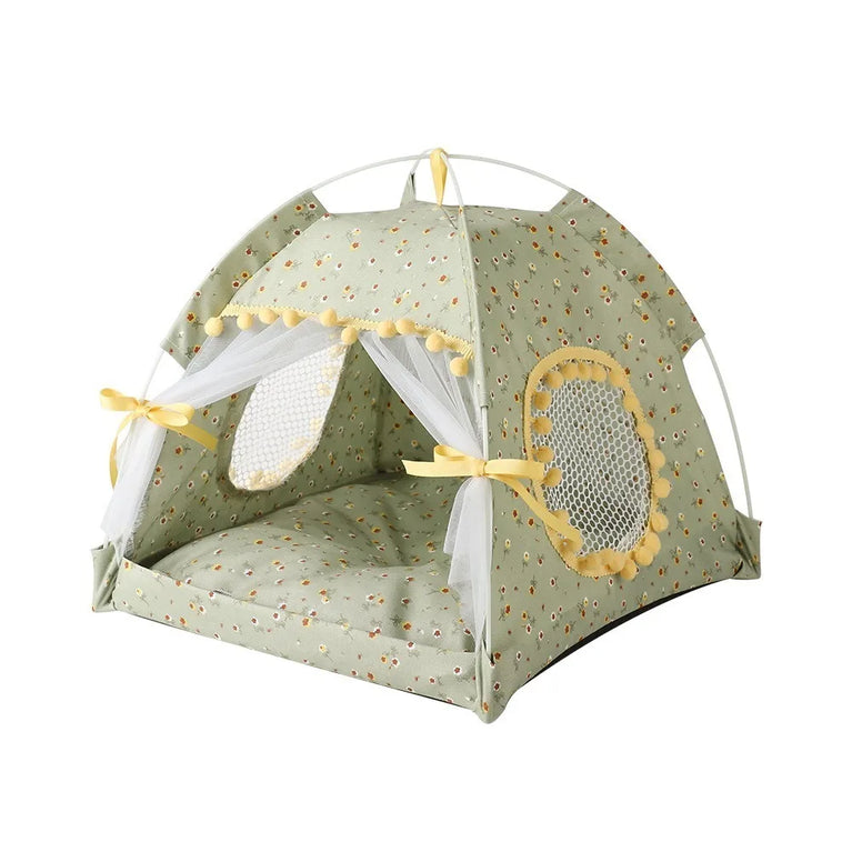 Princess Cat Bed Foldable Soft Tent House All Season Comfort