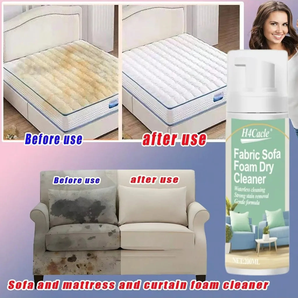 Fabric Sofa Foam Dry Cleaner | Water-Free Multi-Functional Stain Remover