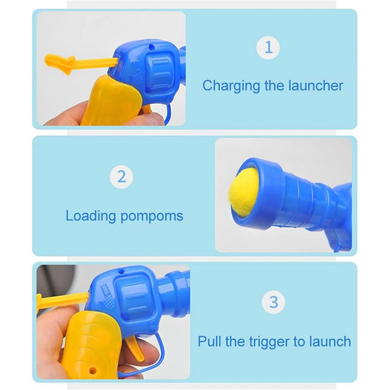 Interactive Cat Toy Gun Plush Ball Launcher Fun Play for Cats