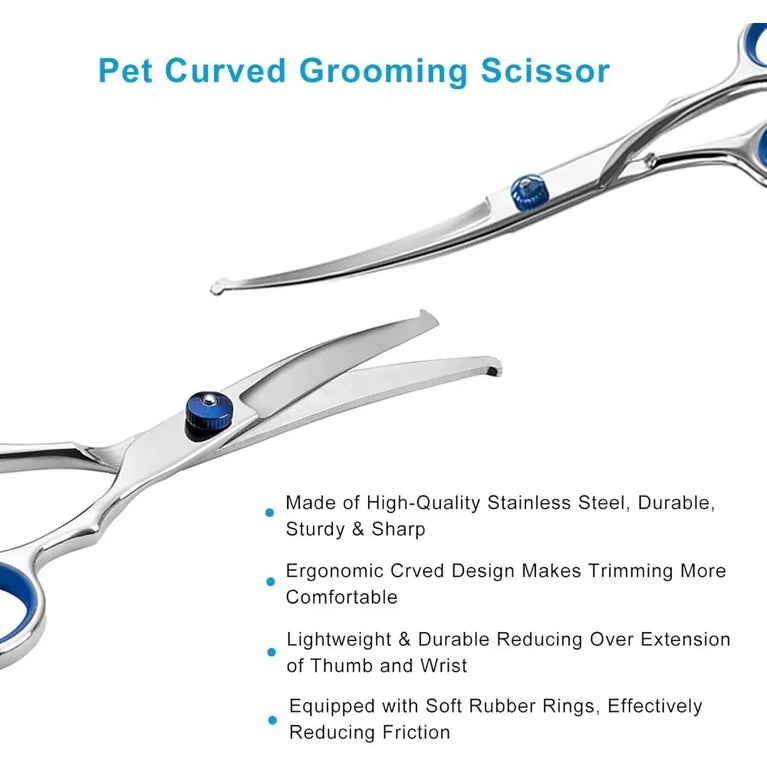 Professional Safe Round-Tip Pet Grooming Scissors | Stainless