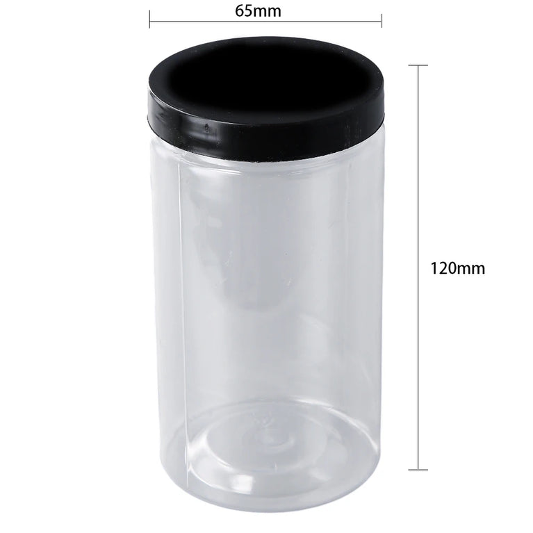 Black Lid Wide Mouth Circular Plastic Storage Bucket Airtight Food Container