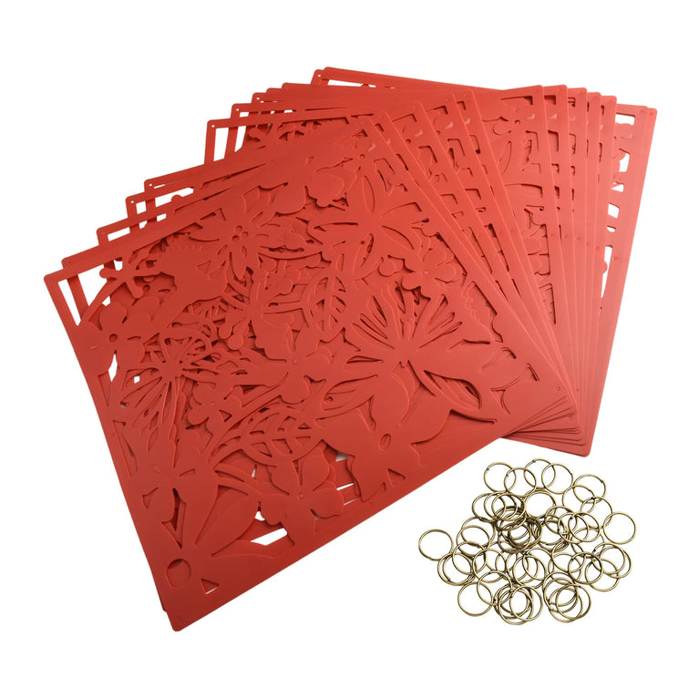 12-Piece Hanging Room Divider Set | Modern Hollow Pattern Space Partition