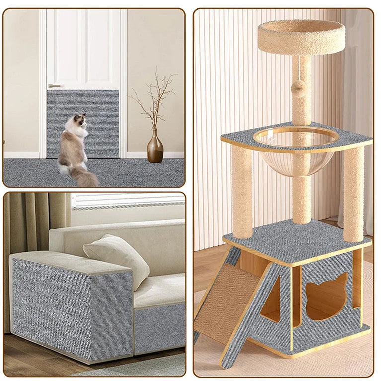 Trimmable Cat Scratching Mat Sofa Protector Cat Scratch Carpet Self Adhesive Cat Furniture Guard