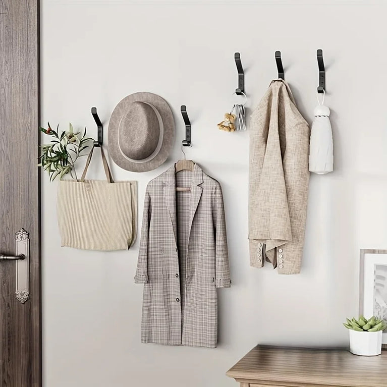 Wall Mounted Hooks for Hanging Coats Hats Backpacks Keys, Utility Hooks for Home Kitchen Bathroom Hanging