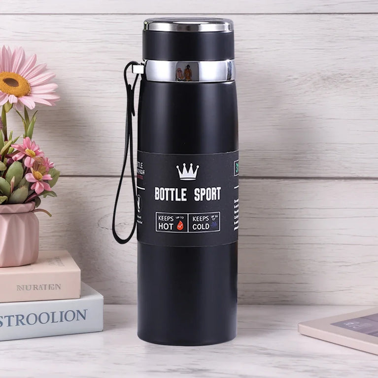 1L Stainless Steel Vacuum Thermal Water Bottle with Handle & Brush Set