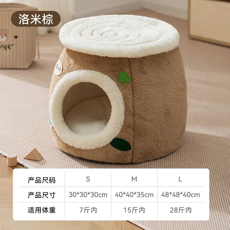 Winter Warm Knitted Cat Bed Cozy Tent Cat Heating Pad House
