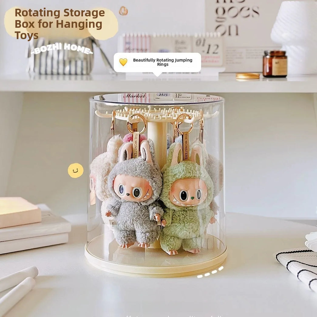 Modern Minimalist Rotating Display Case | Large Capacity Toy & Jewelry Organizer