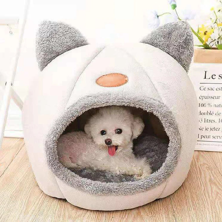 Deep Sleep Winter Cat Bed House Detachable Cozy Cave Nest
