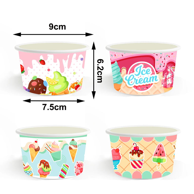 6-30pcs Paper Snack Cups Ice Cream Paper Bowl Disposable Dessert Treat Snack Cups Kids Birthday Shower Summer Party Supplies