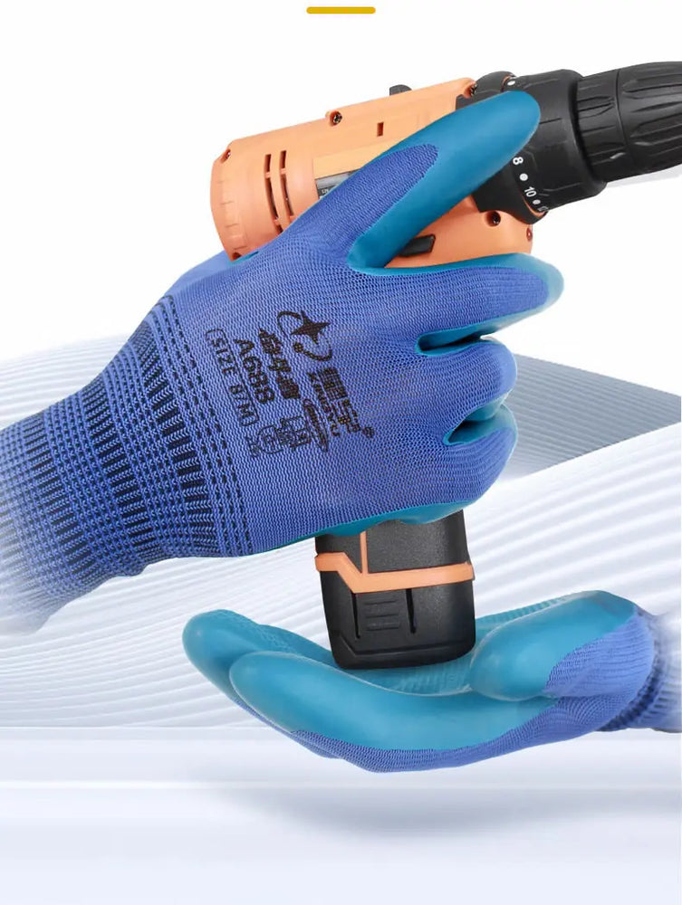 Super Grip Rubber Coated Waterproof Gardening Gloves Anti Slip Work