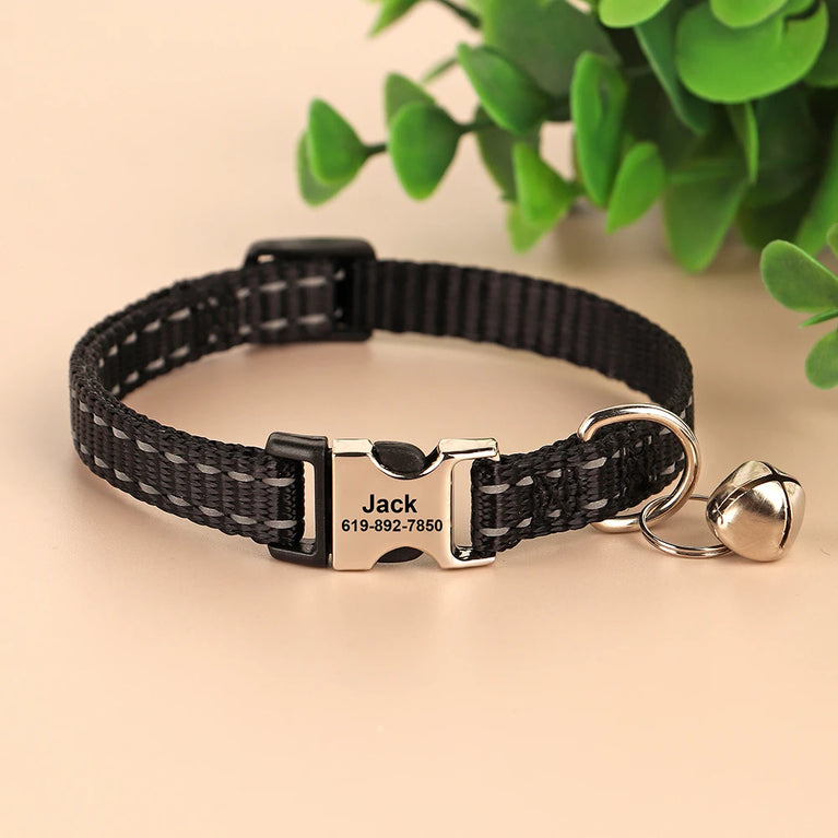 Cat Collar Free Personalized Kitten Collar Engraved Antilost Adjustabl