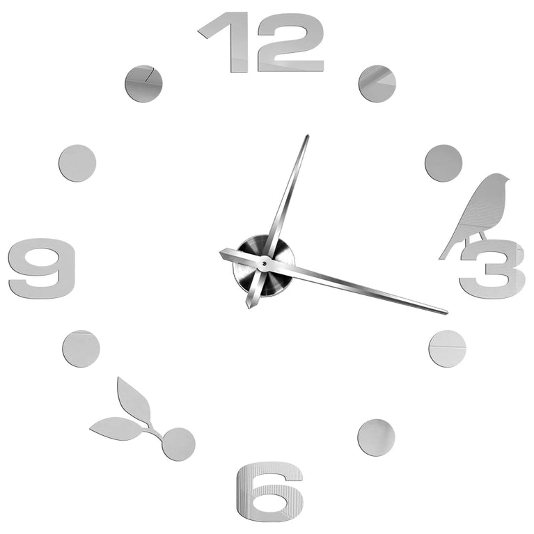 3D DIY Large Wall Clock | Modern Acrylic Mirror Surface Home Décor