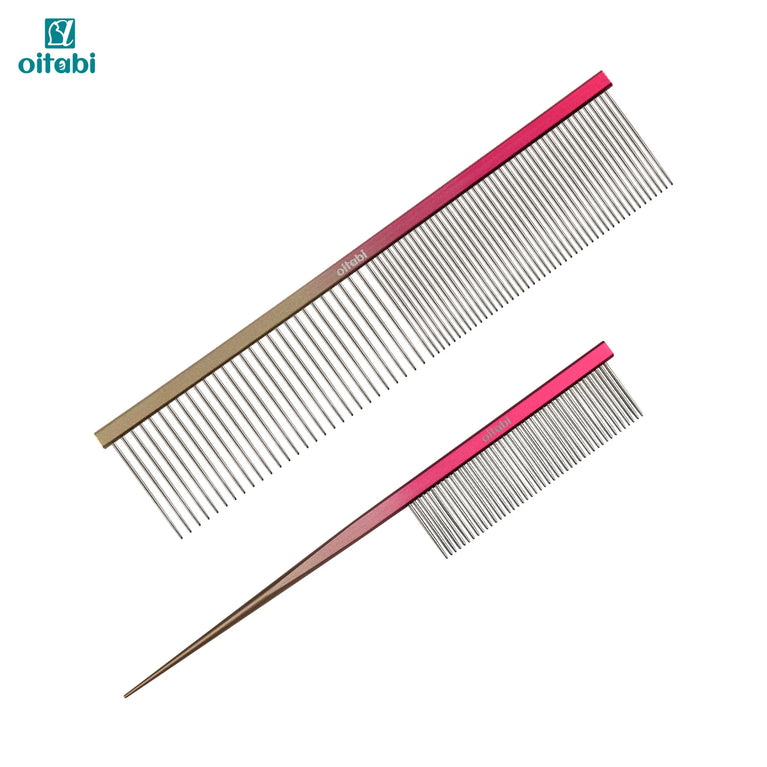 Professional Pet Grooming Comb Gradient Aluminum Stainless Steel Dog Cat Comb Tool