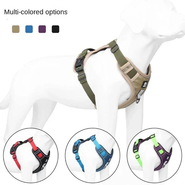 Reflective Tactical Dog Harness Vest Waterproof Oxford Durable Adjustable Large Dog Harness