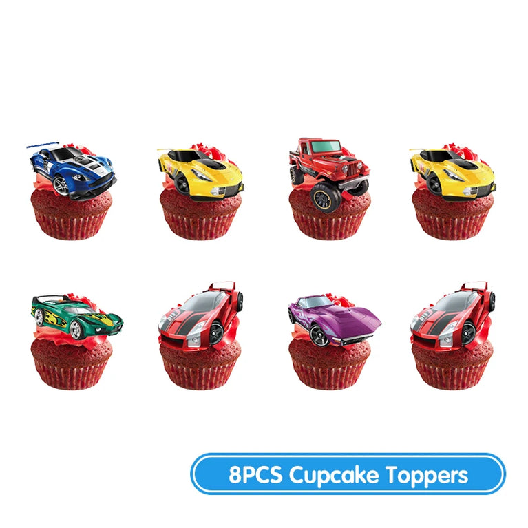 Happy Birthday Wheels Racing Car Party Disposable Tableware Set for Kids Celebration