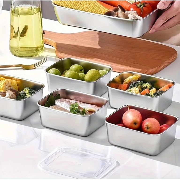 5PC Stainless Steel Food Storage Containers Airtight BPA Free Meal Prep Lunch Set