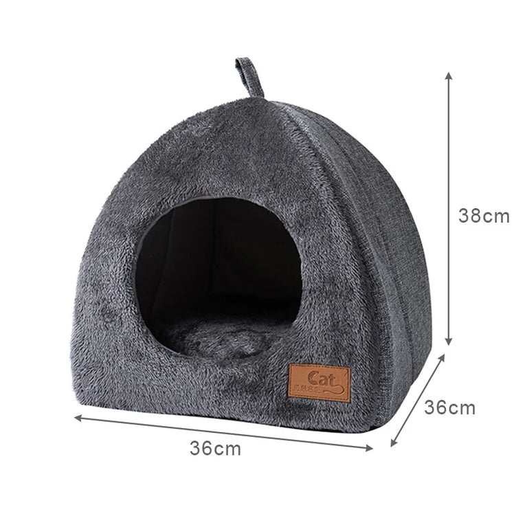 Winter Warm Cat Bed Foldable House Cat Heating Pad Cushion