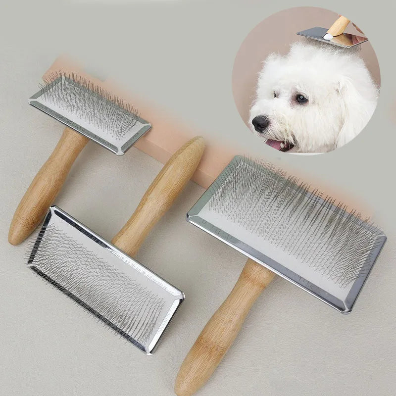 New Dog Short Hair Brush Dog Comb Solid Wood Pet Hair Remover Grooming Tool