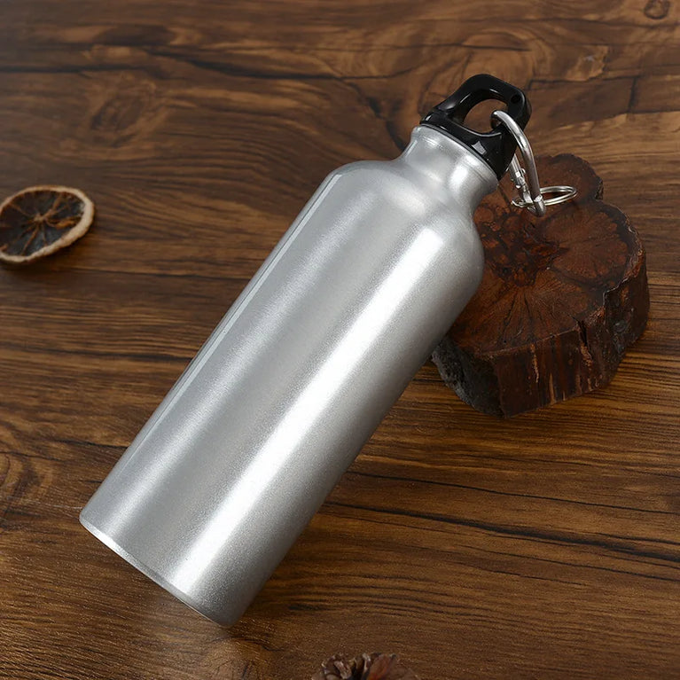 500ml Aluminum Sports Mountaineering Water Bottle Lightweight Hook Lid Outdoor Climbing Flask Kettle
