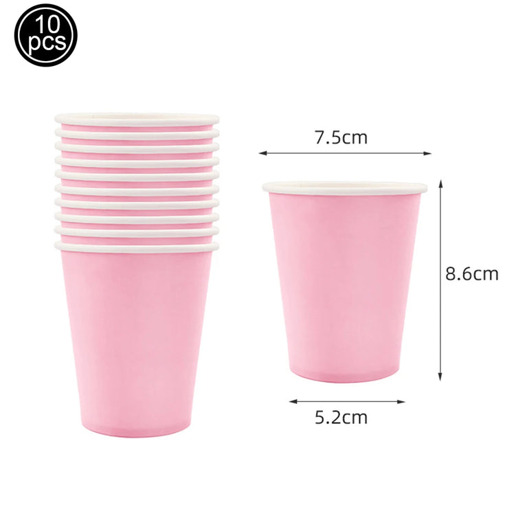 Solid Light Pink Girls Birthday Party Disposable Tableware Set Cups Plates