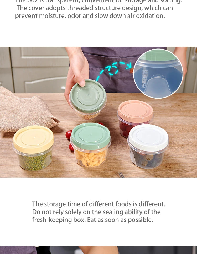 8 Pcs 500ml Food Storage Containers for Refrigerator Organization