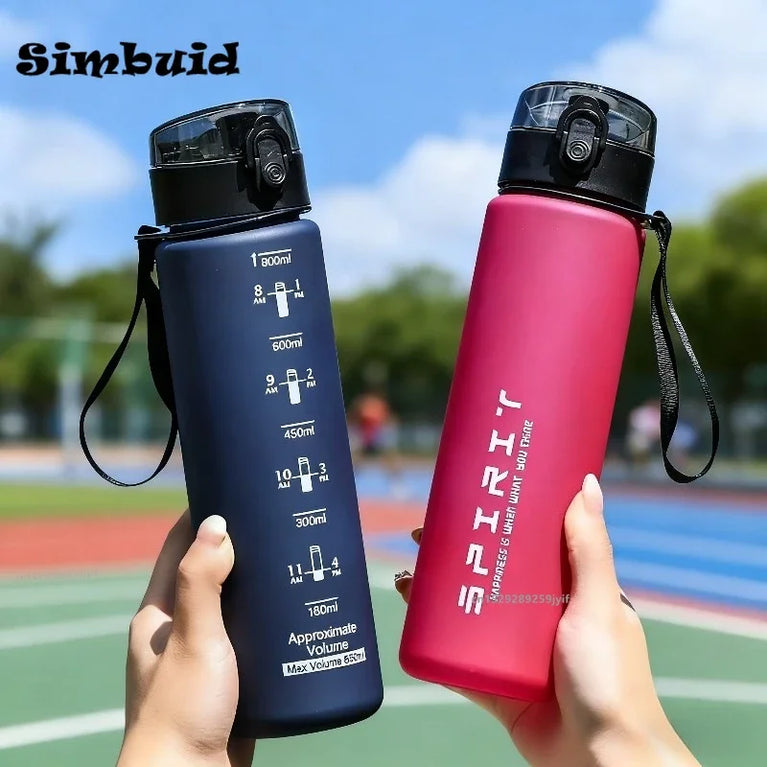 800ML Leakproof Sports Waterbottle With Time Marker Flask