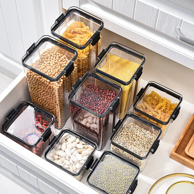Plastic Food Containers with Lids Large Capacity Airtight Storage Jars