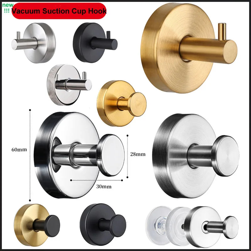 Bathroom Vacuum Suction Cup Hook Stainless Steel Towel Holder