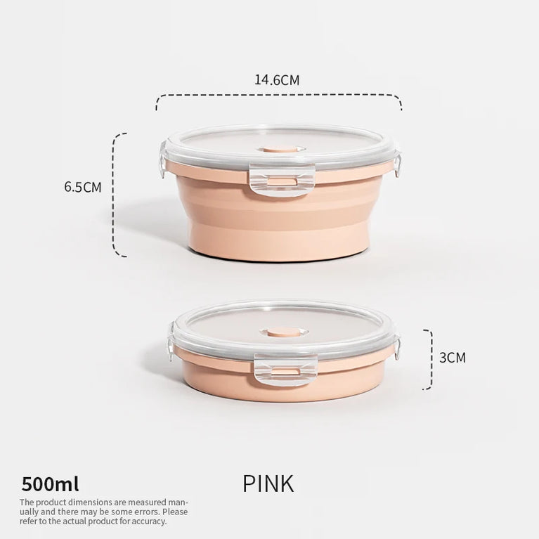 Collapsible Silicone Food Storage Containers with Lids Leakproof