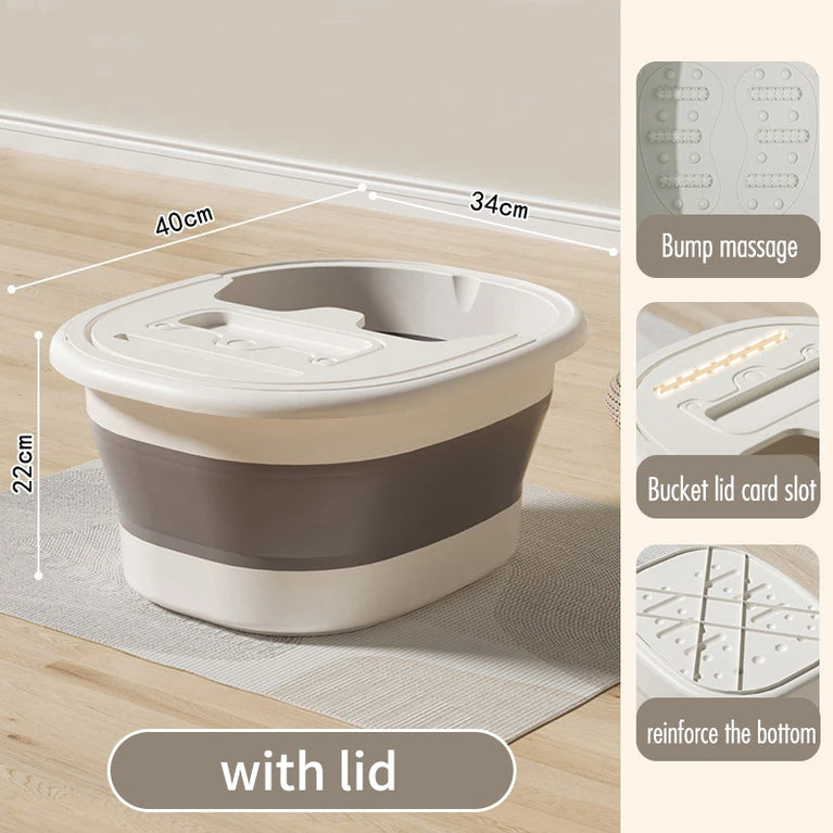 Portable Foldable Foot Bath Tub | Space-Saving Adult Foot Soak & Massage Basin