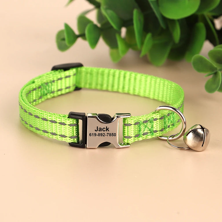 Cat Collar Free Personalized Kitten Collar Engraved Antilost Adjustabl