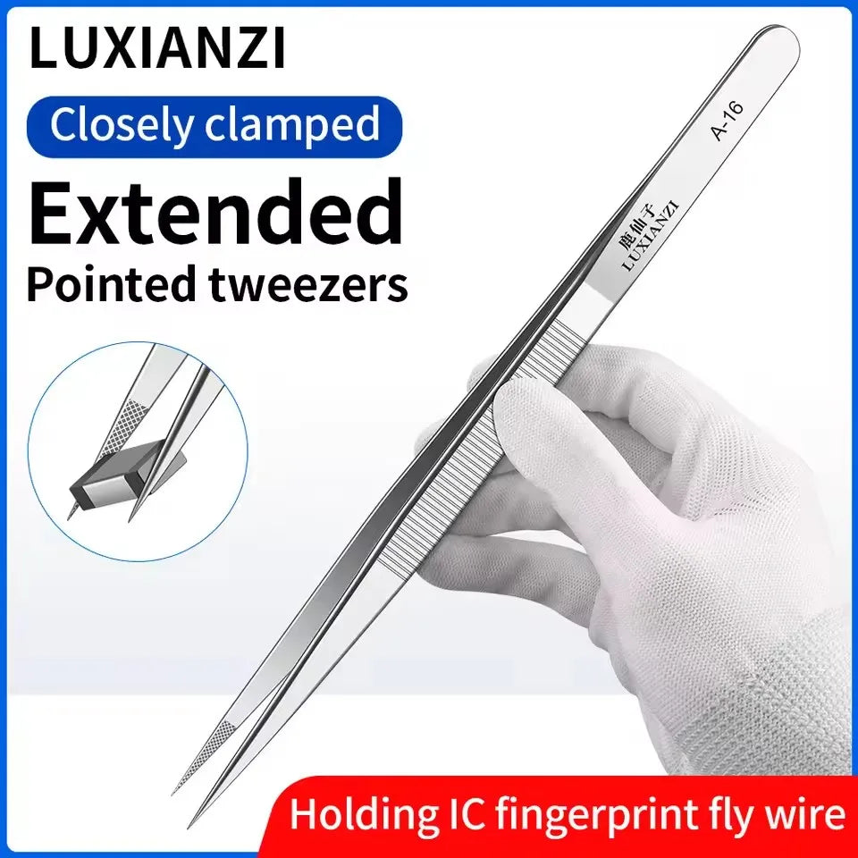 A-16 Precision Stainless Tweezers | Professional Electronics & Phone Repair Tool