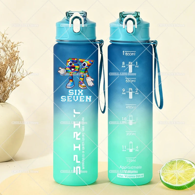 800ML Anime Frosted Sports Waterbottle Gym Outdoor Fitness Drinking Cup