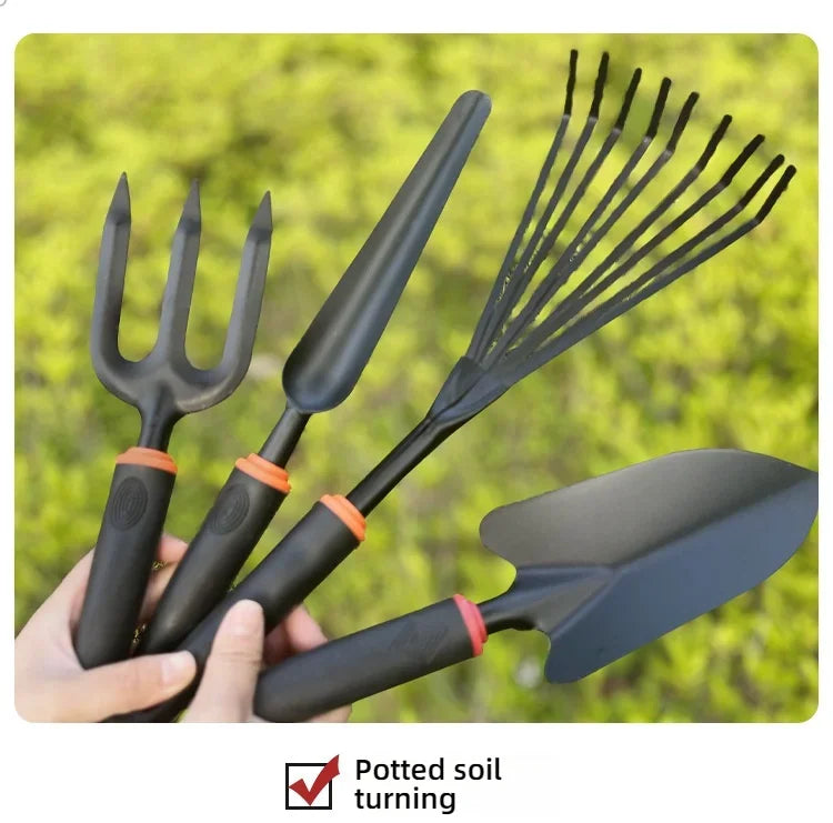 7-Piece Carbon Steel Mini Garden Tool Set for Potted Plants and Precision Gardening