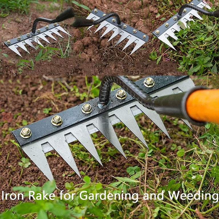 Heavy Duty Garden Weeding Rake Shovel Tool for Soil and Digging