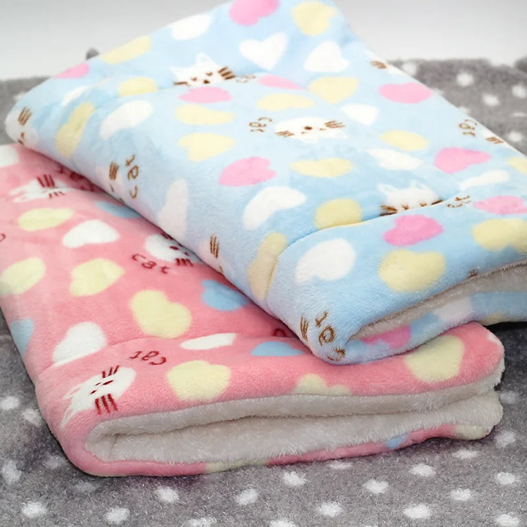 Thicken Coral Fleece Dog Bed Mat | Soft Flannel Sleeping Rug