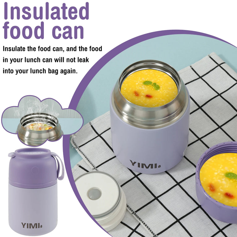 304 Stainless Steel Thermo Soup Cup 530ml 480ml Leakproof Vacuum Insulated Jar