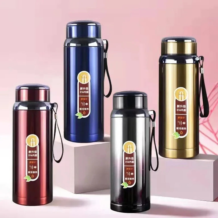 800–1000ml Stainless Steel Vacuum Insulated Sports Water Bottle Smart Lid Thermos Flask
