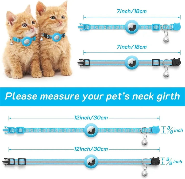 Airtag Cat Collar Breakaway Reflective Adjustable 7-12In GPS Collar
