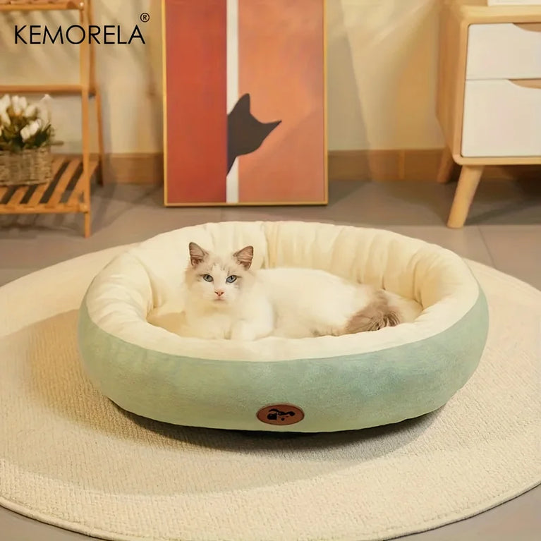 Cozy Oval Snuggle Pet Bed Cat Heating Pad Cooling Cat Bed