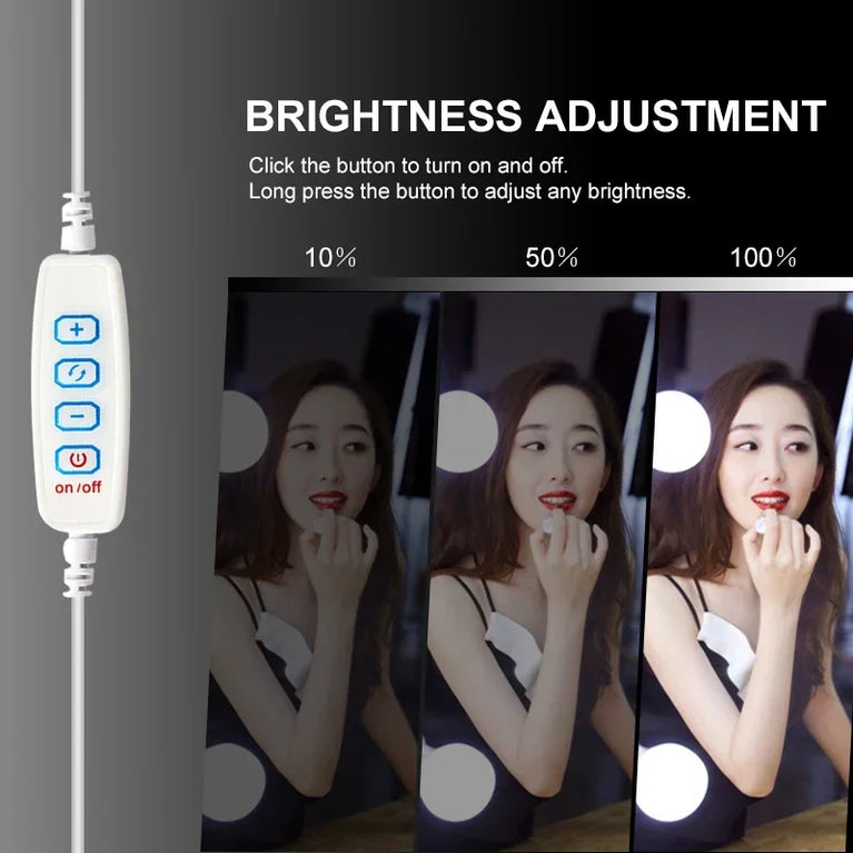 LED Hollywood Vanity Mirror Lights | Professional Detachable USB Makeup Lamps