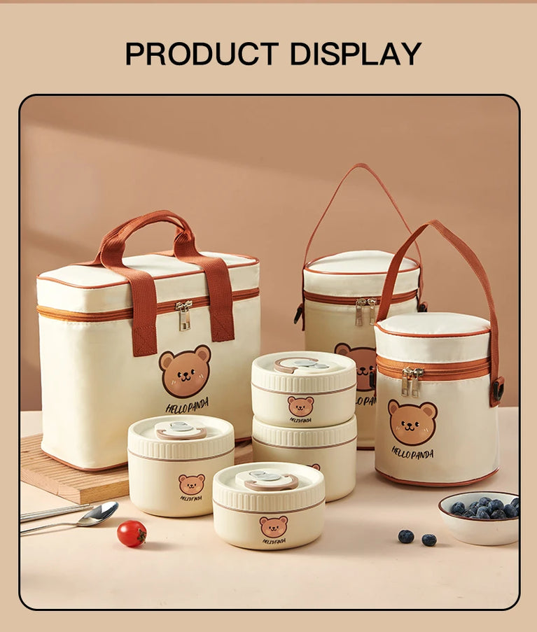 304 Stainless Steel Thermal Bento Lunch Box Leakproof Insulated Food Container